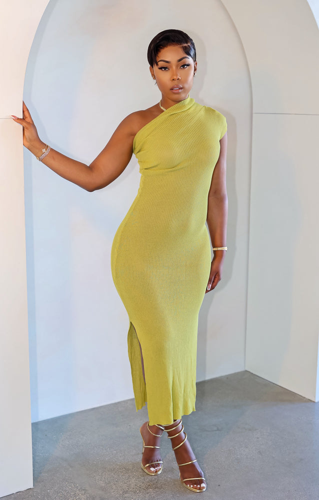 Malibu Midi Dress (Lime)