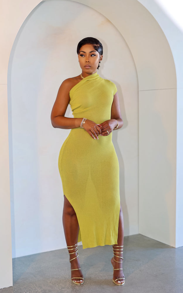 Malibu Midi Dress (Lime)
