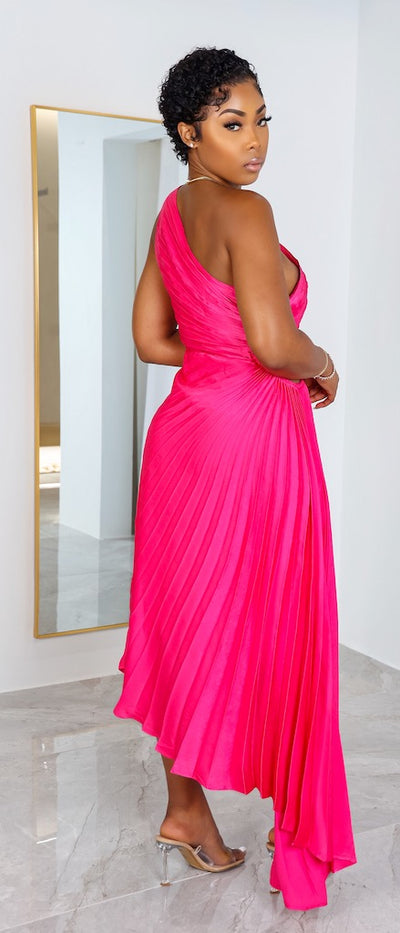 Monte Carlo Midi Dress (Hot Pink)
