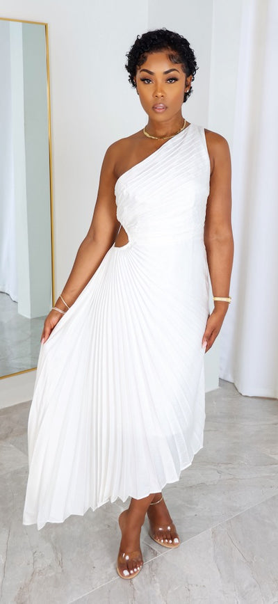 Monte Carlo Midi Dress (Off White)