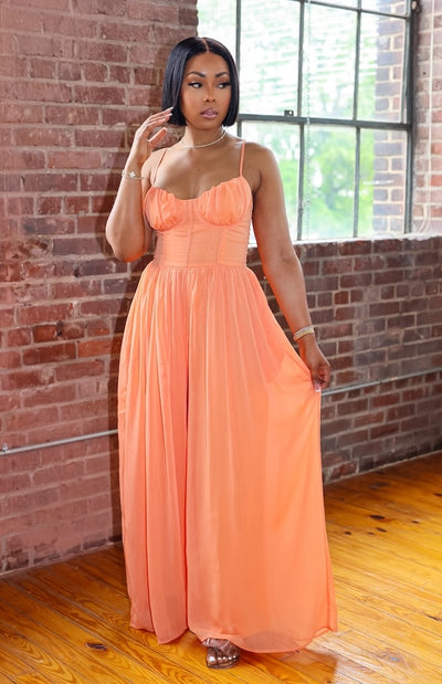 Spring Has Sprung Jumpsuit (Orange)