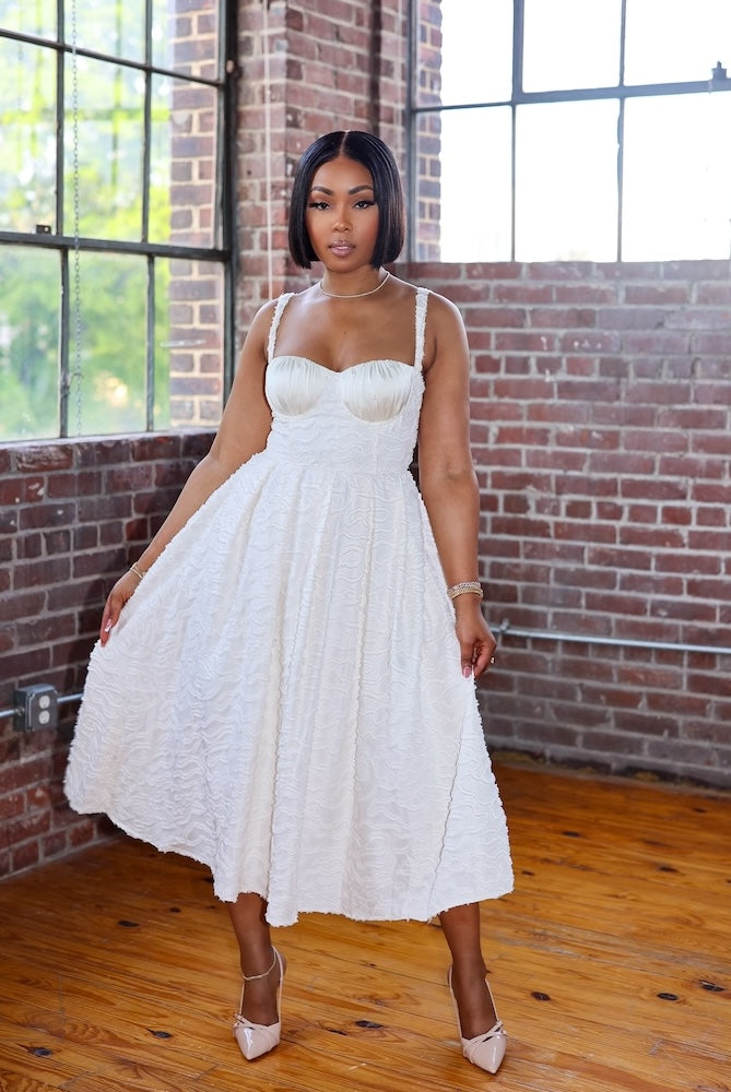 Kentucky Derby Midi Dress (Ivory)