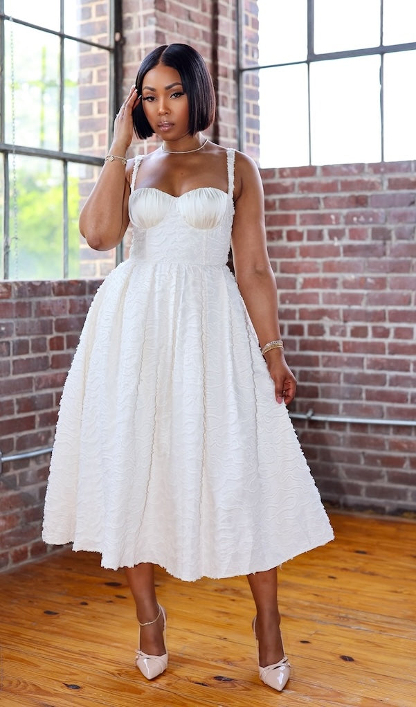 Kentucky Derby Midi Dress (Ivory)