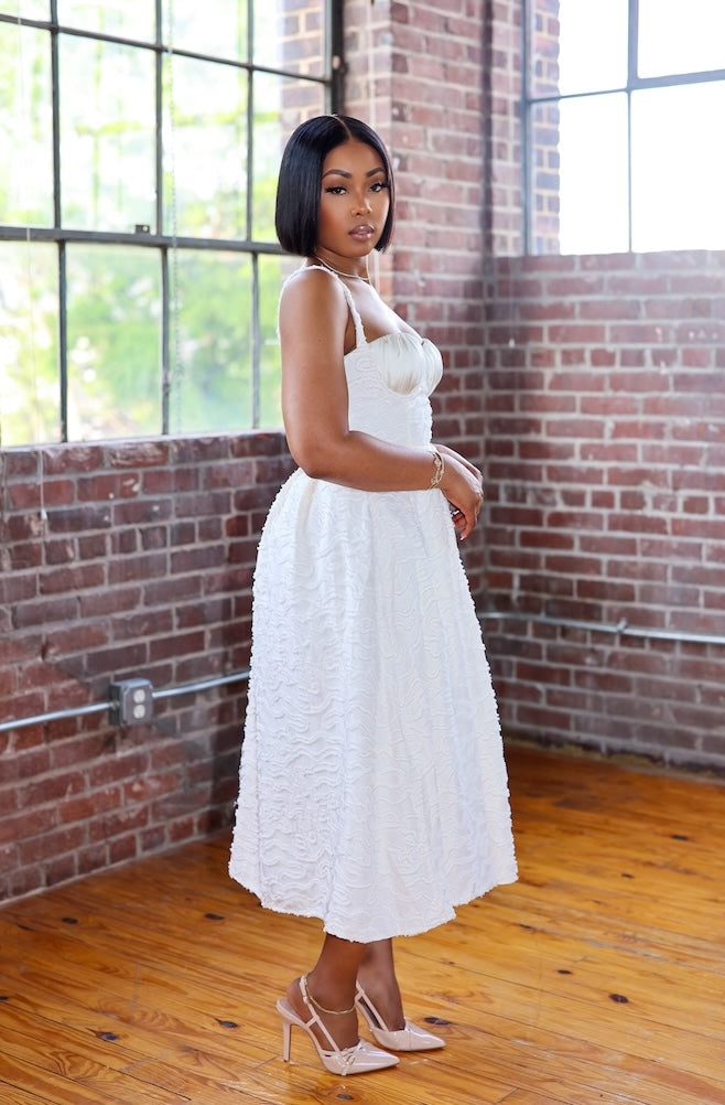 Kentucky Derby Midi Dress (Ivory)