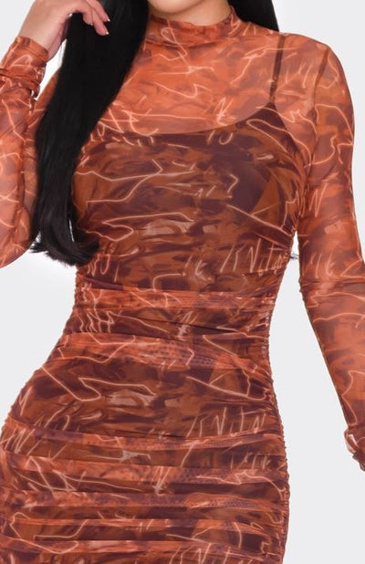 Unleash Midi Dress (Brown)