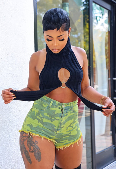 Off Duty Camo Shorts (Lime)